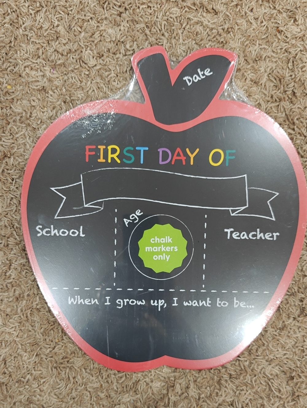 Target Back To School Apple Chalkboard Sign with Red Trim First/Last Day Sides